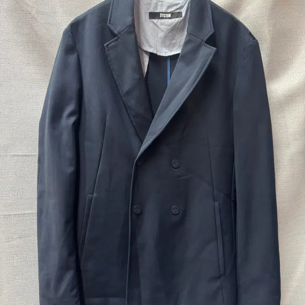 [BUNJANG] System Homme Navy Double Detail Jacket / 시스템옴므 네이비 더블 디테일 쟈켓 (100)