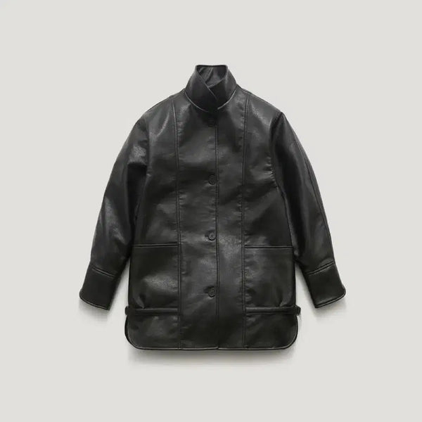 [BUNJANG] Parbang Leather Half Jacket / 파르뱅 레더 하프 자켓
