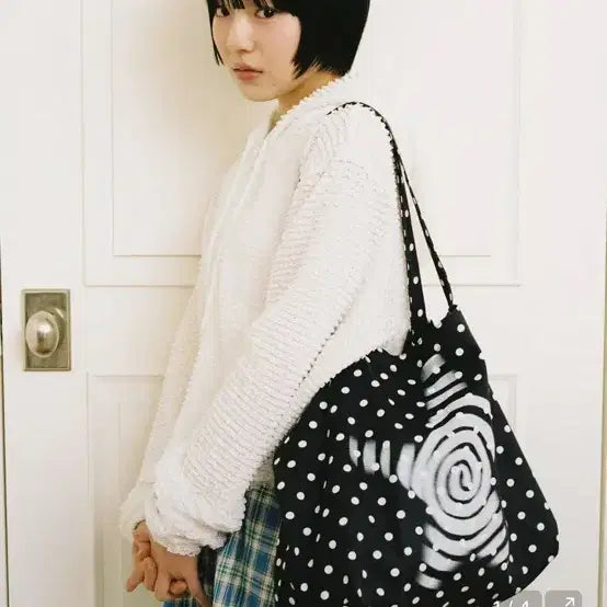 [BUNJANG] Webhouse Water Drop Pattern Tote Bag / 웹하우스 물방울 패턴 토트백