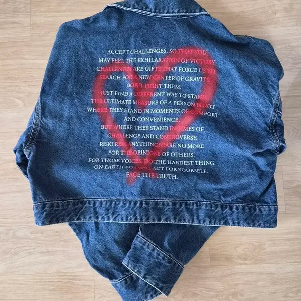[BUNJANG] Denim Heart Jacket / 데님 하트 자켓 (85)