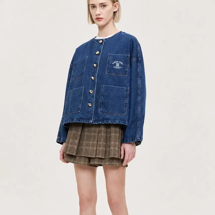 [BUNJANG] 22 System Embroidered Denim Jacket / 22 시스템 자수 데님 자켓
