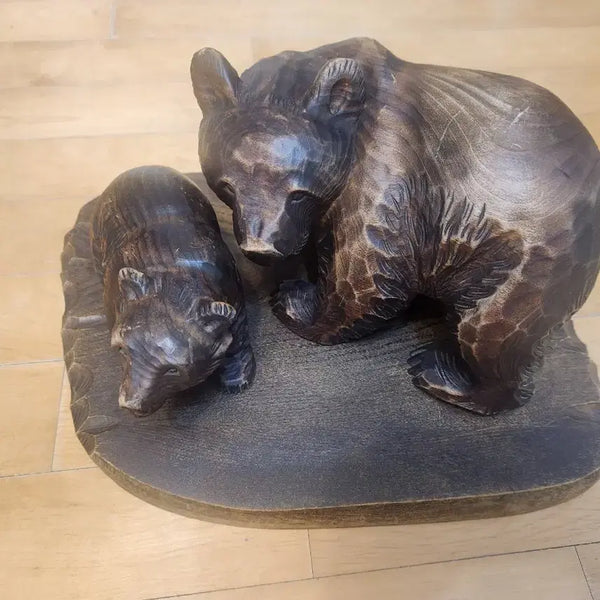 [BUNJANG] Hand-Carved Bear Sculpture / 곰 조각상 모자상