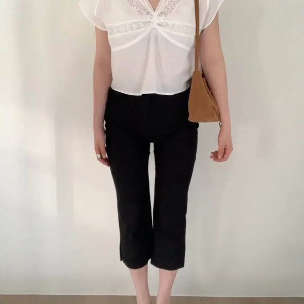 [BUNJANG] Thanatt Jacquard Capri Pants (M) / 타낫 자카드 카프리 팬츠 m사이즈