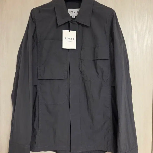 [BUNJANG] Solid Homme Grey Pleats Nylon Zip-Up Jumper Size 46 / 솔리드옴므 그레이 플리츠 나일론 집업 점퍼 46
