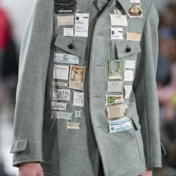 [BUNJANG] Maison Margiela Label Patch Wool Blend Work Jacket / 메종 마르지엘라 라벨 패치 울 블렌드 코트 자켓