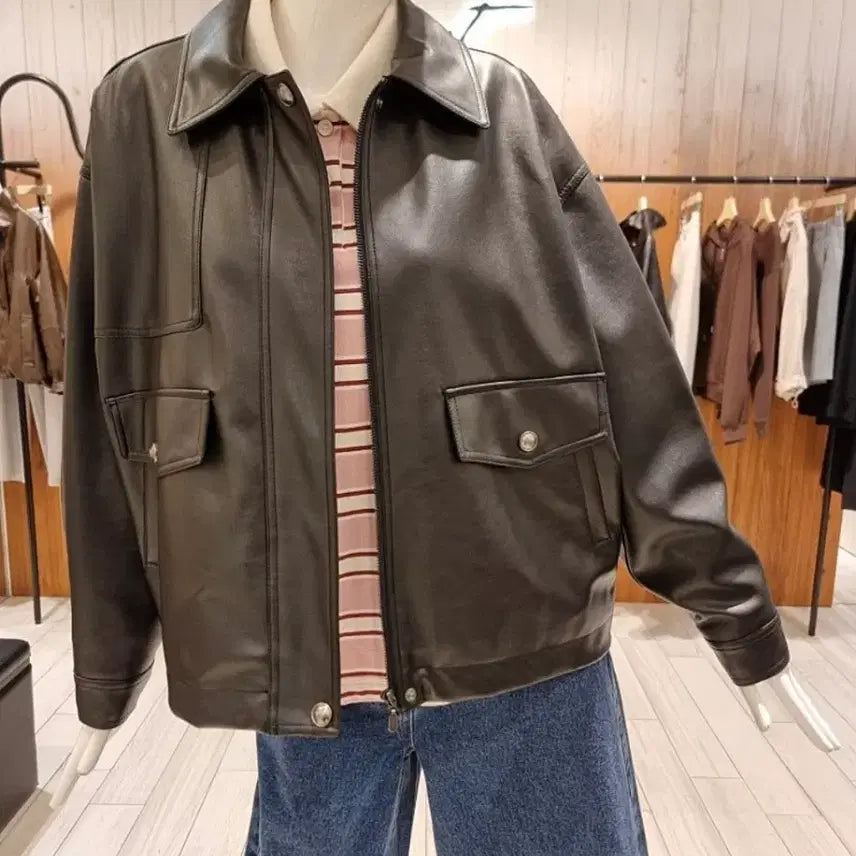 [BUNJANG] G-Cut Leather Blouson Jacket / 지컷(g cut) 레더 블루종 자켓-66ㅡ사놓고보관만한새상품