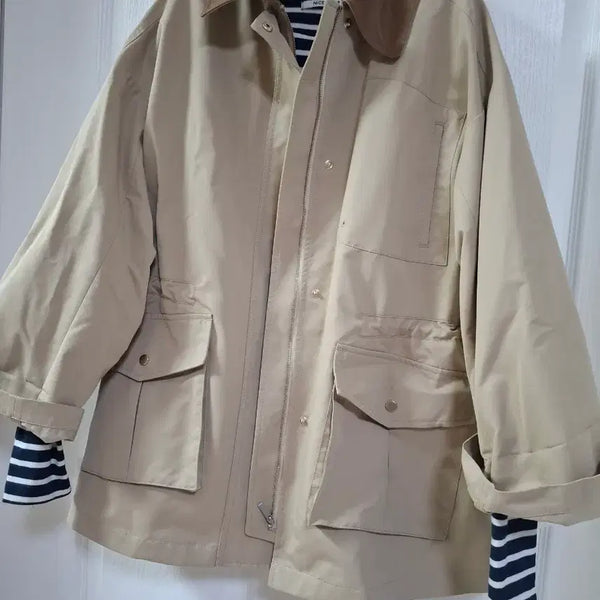[BUNJANG] Sisley Beige Work Jacket / 시슬리(sisley)워크쟈켓베이지 ㅡ42ㅡ55지만77까지가능ㅡ새상품