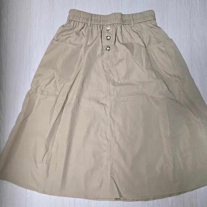 [BUNJANG] Beige Cotton Long Skirt (L) / 베이지 면 롱스커트(L)