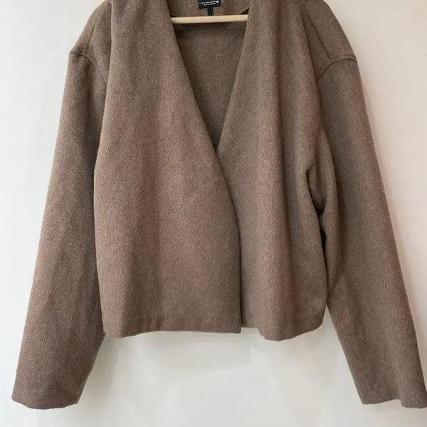 [BUNJANG] Zara Blend Collarless Cropped Jacket / 자라 블렌드 노카라 크롭 자켓 M-L