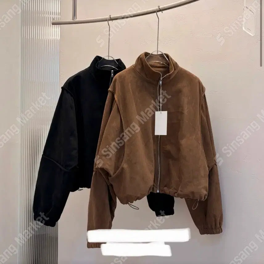 [BUNJANG] Suede Semi Jumper / 스웨이드 세미 점퍼 (새상품)