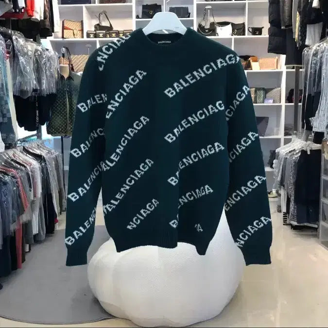 [BUNJANG] Balenciaga Multicolor Logo Knit M / 발렌시아가 멀티로고 니트 M