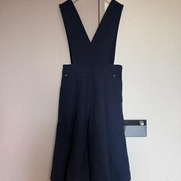 [BUNJANG] Lucky Chouette Navy Overalls Skirt / 럭키슈에뜨 네이비 멜빵 스커트