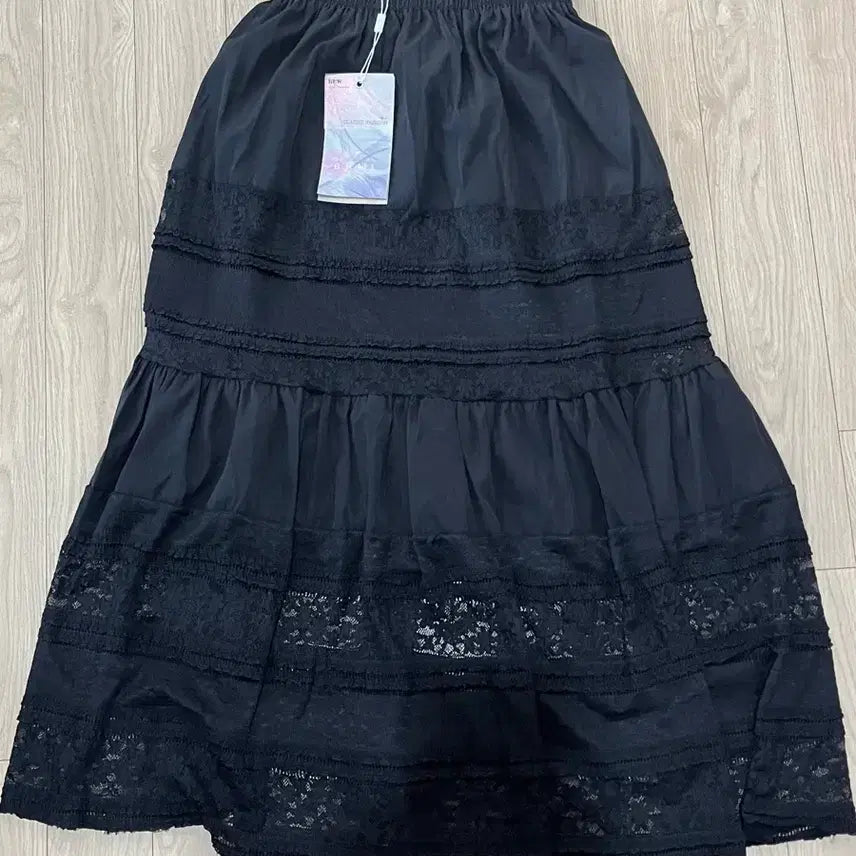 [BUNJANG] Black Lace Long Skirt / 블랙 레이스 롱 스커트 새상품