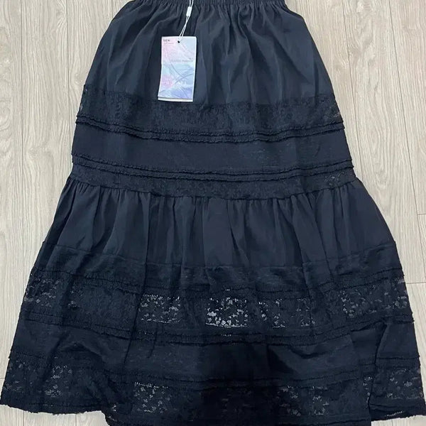 [BUNJANG] Black Lace Long Skirt / 블랙 레이스 롱 스커트 새상품