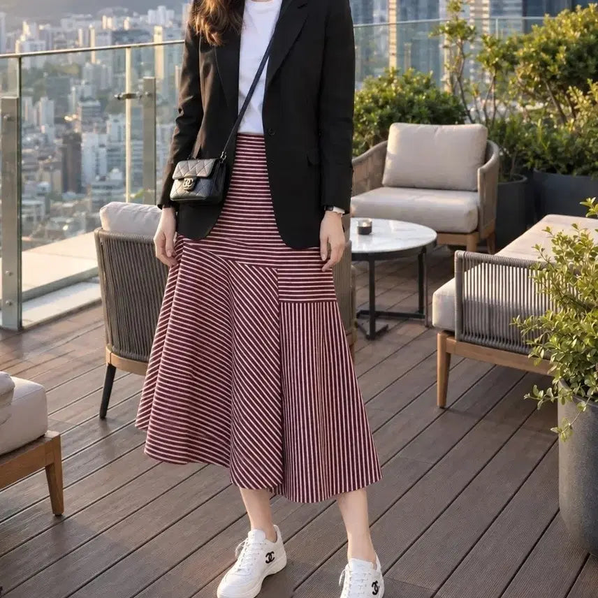 [BUNJANG] Sisley Dancara Asymmetrical Long Skirt / SISLEY 단카라 언발 롱스컷 (70)