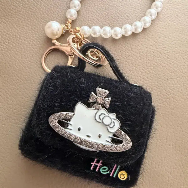 [BUNJANG] Hello Kitty Faux Fur Pouch Charm / 헬로키티 퍼 파우치 키링(에어팟케이스)