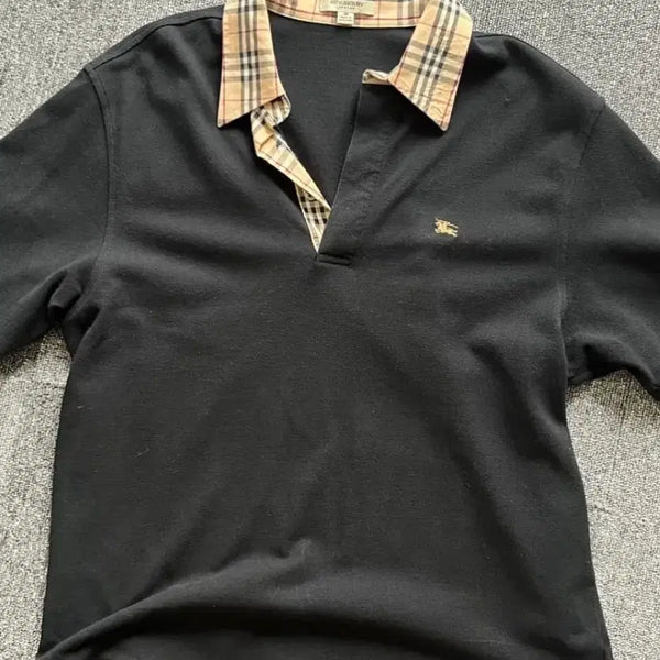 [BUNJANG] Burberry Hidden Check Polo Shirt / 버버리 히든체크 pk 반팔