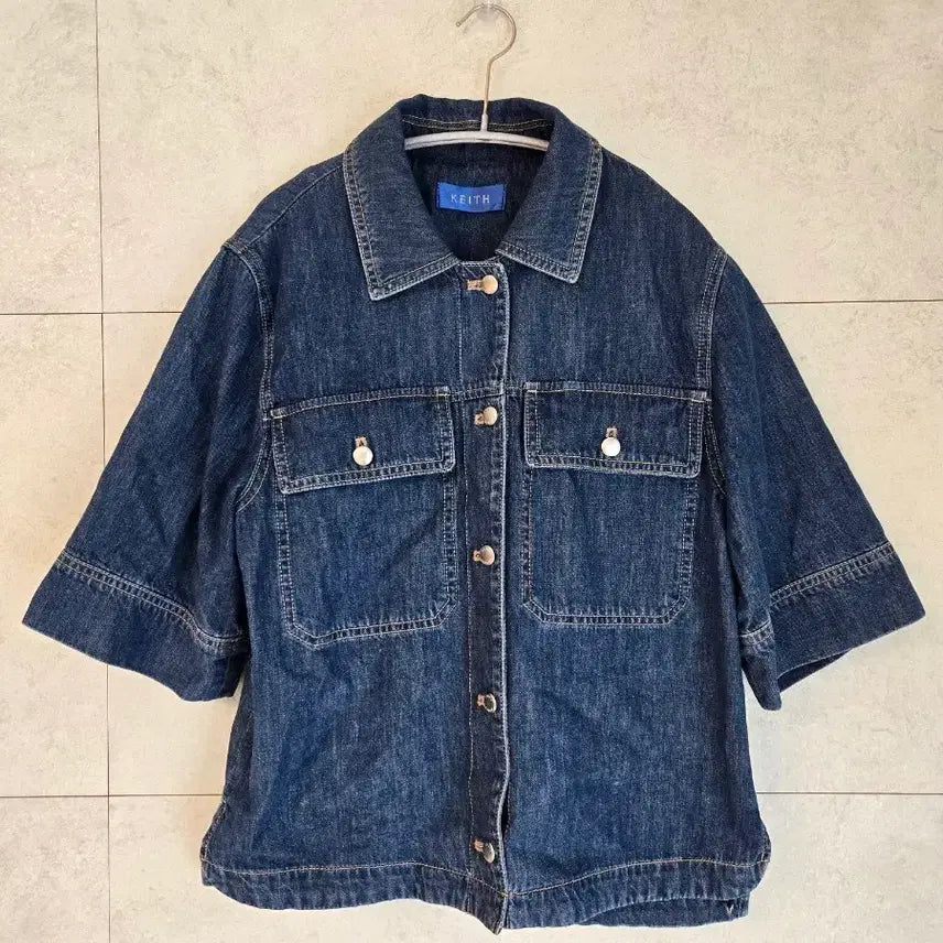 [BUNJANG] KEITH Washed Denim Pocket Shirt Jacket / 키이스 Keith 워싱 데님 포켓 셔츠자켓