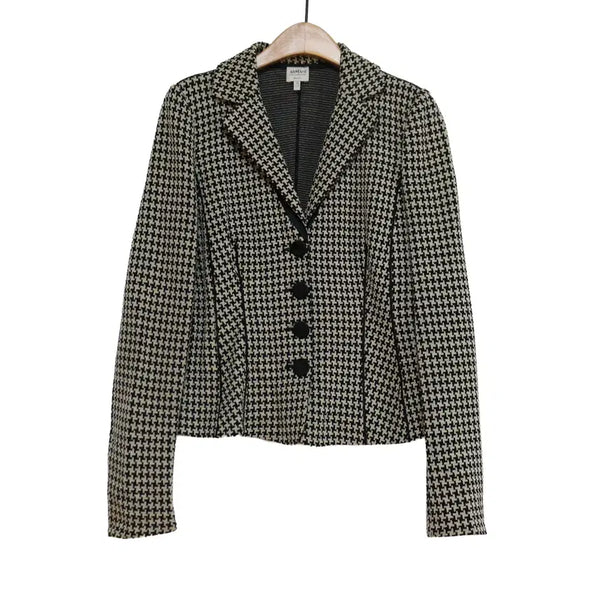 [BUNJANG] Giorgio Armani Collezioni Houndstooth Check Single Jacket - Size 38 / 아르마니 꼴레지오니 하운즈투스 체크 싱글 자켓 38