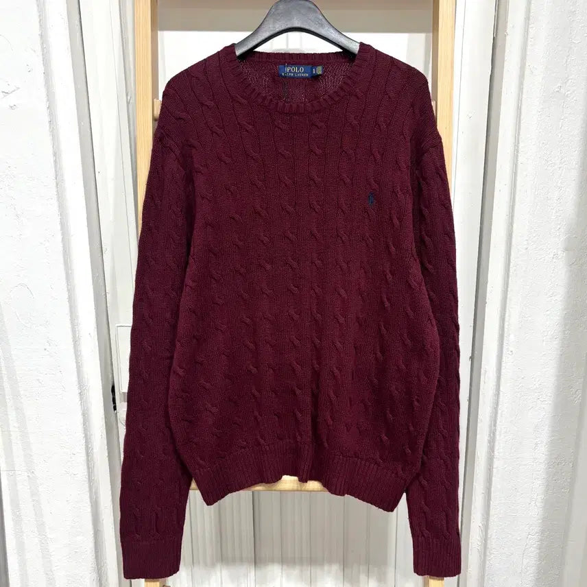 [BUNJANG] Polo Cable Knit Sweater / 폴로 꽈배기 니트