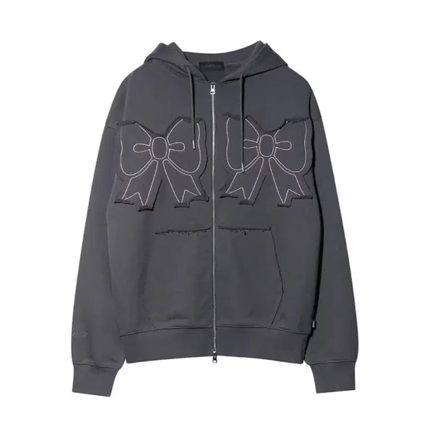 [BUNJANG] Yoohee Hooded Zip-Up Charcoal / 유희 후드집업 차콜