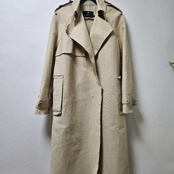 [BUNJANG] Lanvin Beige Long Trench Coat / 정품 LANVIN 베이지 롱 트렌치코트 82-94-160