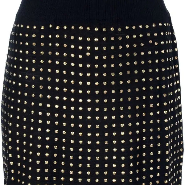 [BUNJANG] Pierre Balmain Gold Stud Wool Miniskirt / Pierre Balmain Gold Stud Miniskirt