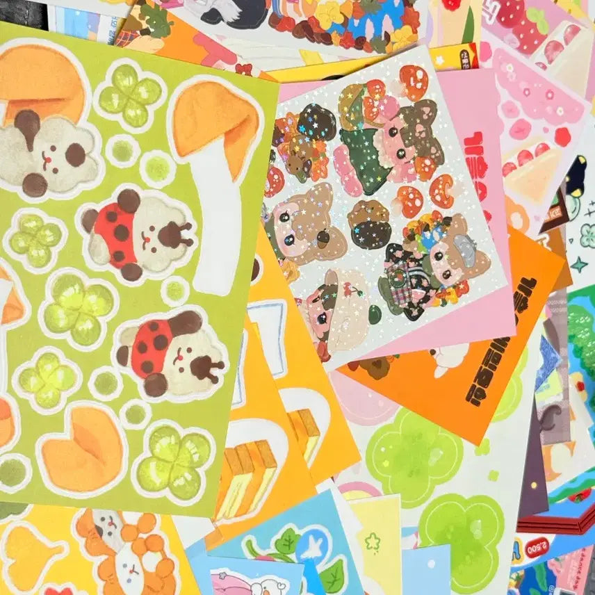 [BUNJANG] Ddakku Random Sticker Pack (10 Sheets, No Duplicates) / 다꾸 씰스티커 랜덤 10장/무중복/처분/다꾸스티커/초보다꾸러환영