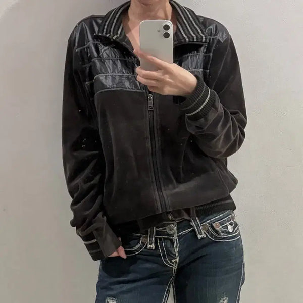 [BUNJANG] Puma Velour Quilted Track Jacket / 푸마 벨벳 벨로아 집업 퀼팅 트랙자켓