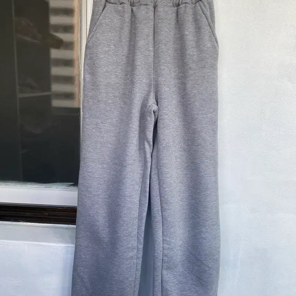 [BUNJANG] Mink Lined Banding Long Wide Training Pants / 밍크안감 밴딩 롱 와이드 트레이닝 팬츠