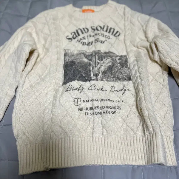 [BUNJANG] Sand Sound Big Sur Cable Knit L / 샌드사운드 Sand Sound 빅서 케이블 니트 L