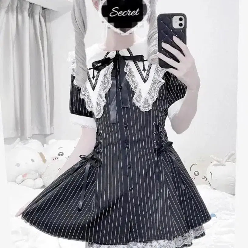 [BUNJANG] MAZZ Cross Gothic Short-Sleeve Setup / (택o) 마즈 십자가 지뢰계 반팔 셋업