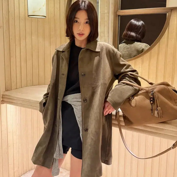 [BUNJANG] Joy Gryson Suede Jacket Women's Fall Jacket / 조이그라이슨 새상품 스웨이드자켓 여성스웨이드자켓 여성가을자켓 여성가을코트 여성자켓 여성가을니트 던스트 루에브르 cos