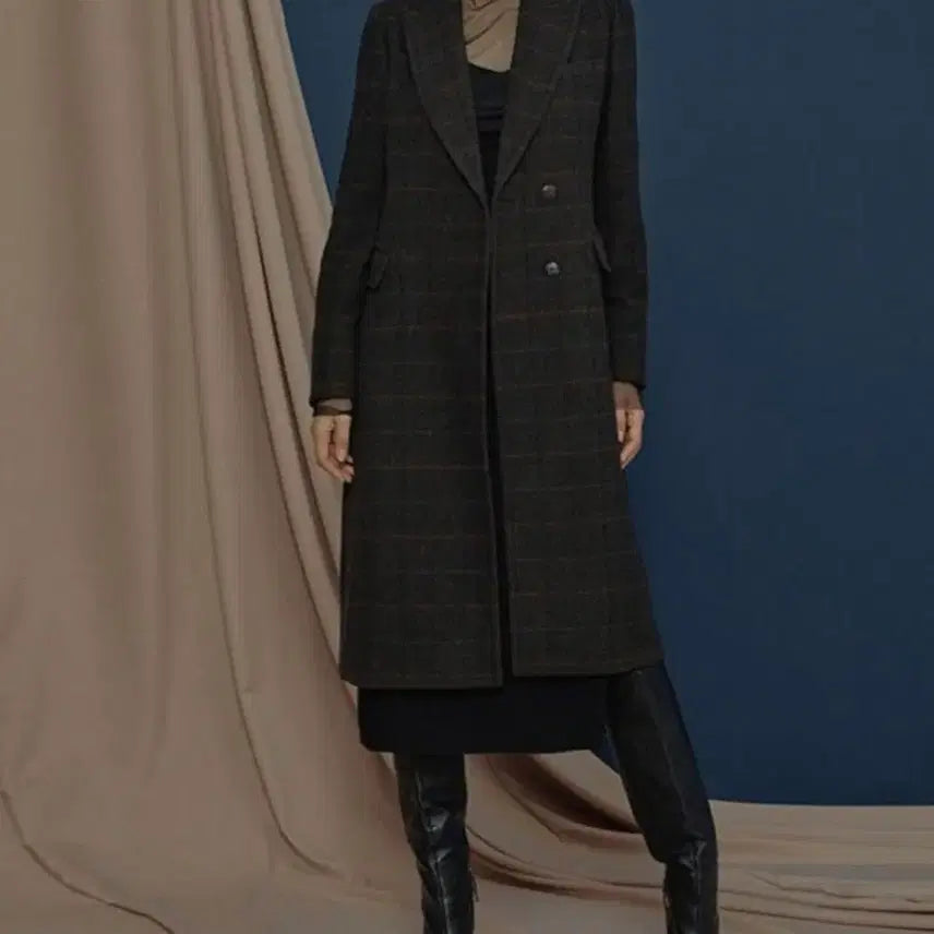 [BUNJANG] Jainsong Check Long Coat Size 66 / 제인송 체크 롱 코트 66