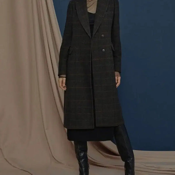 [BUNJANG] Jainsong Check Long Coat Size 66 / 제인송 체크 롱 코트 66