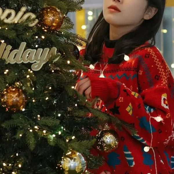 [BUNJANG] Christmas Pattern Knit Sweater / 크리스마스 패턴 니트 스웨터
