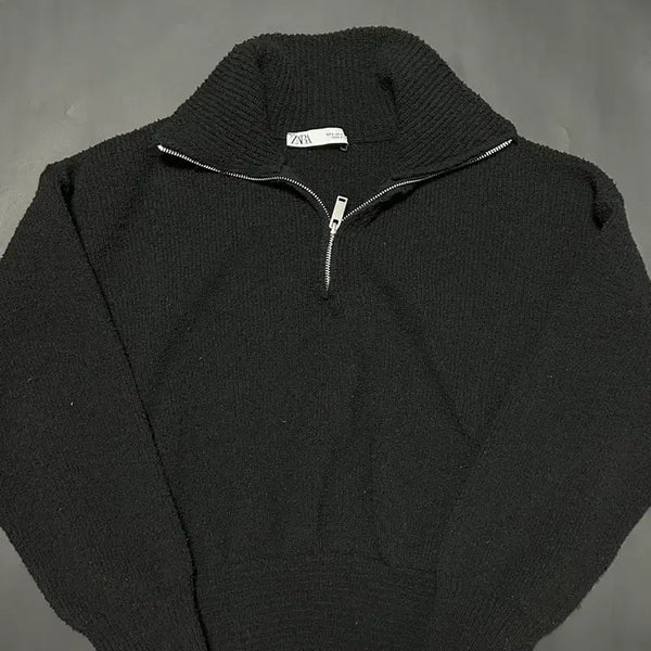 [BUNJANG] Zara Half-Zip Knit Top / 자라 반집업 니트
