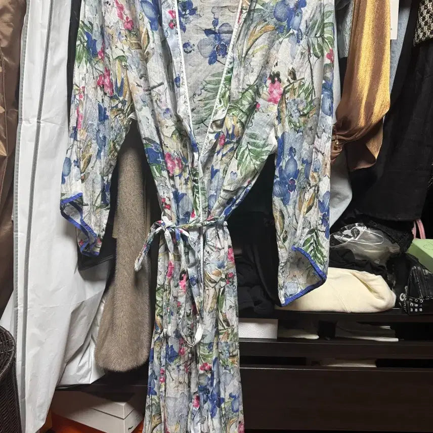 [BUNJANG] Cotton Flower Robe L / 코튼 플라워 로브 L (새상품)