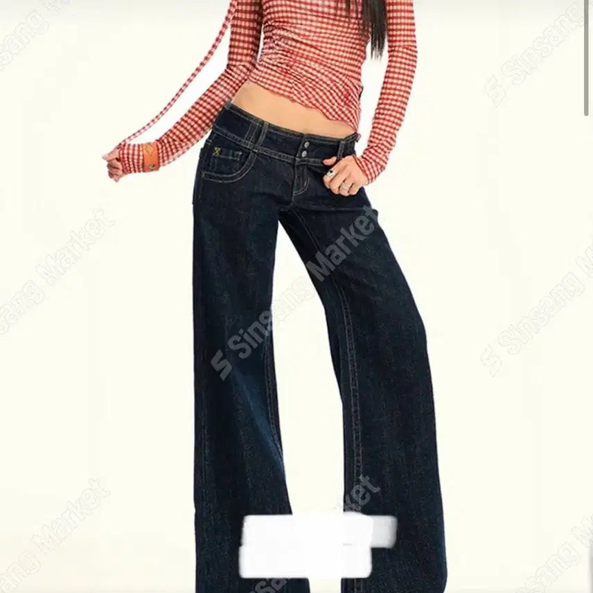 [BUNJANG] Two-Button Denim Pants / 투버튼 데님 팬츠 (새상품)