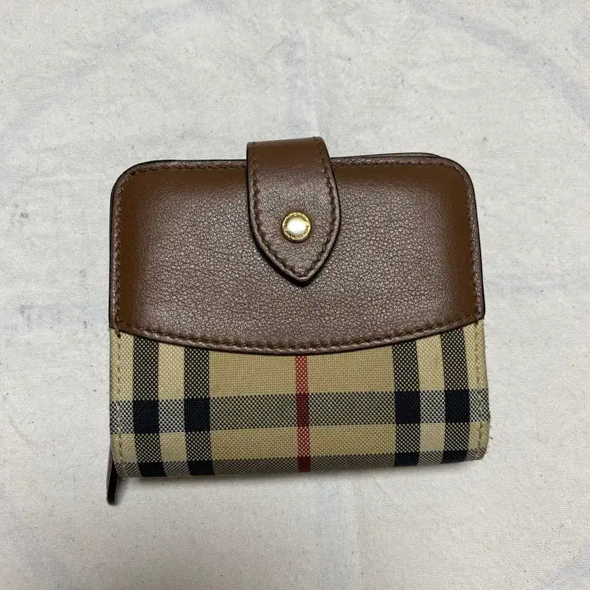 [BUNJANG] Burberry Check Pattern Leather Bifold Wallet / 버버리반지갑