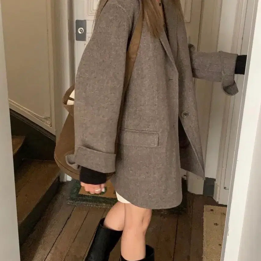 [BUNJANG] Handmade Wool Coat Brown / 핸드메이드 코트