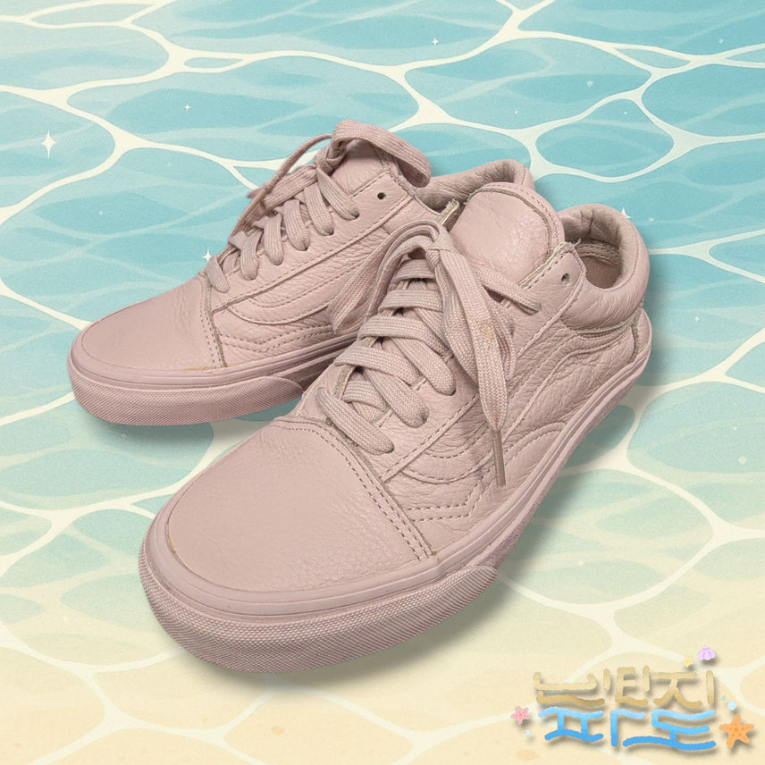 [BUNJANG] Vans Old Skool Leather Pink Sneakers (230) / 230 반스 올드스쿨 레더 핑크 스니커즈