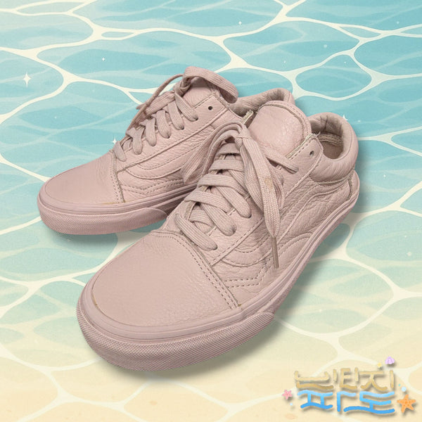 [BUNJANG] Vans Old Skool Leather Pink Sneakers (230) / 230 반스 올드스쿨 레더 핑크 스니커즈