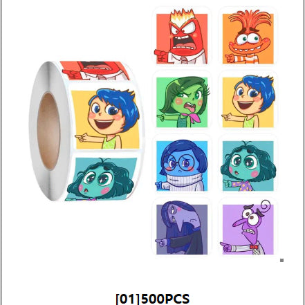 [BUNJANG] Inside Out 2 Roll Stickers (500 pcs) / 인사이드 아웃2 롤 스티커 500pcs