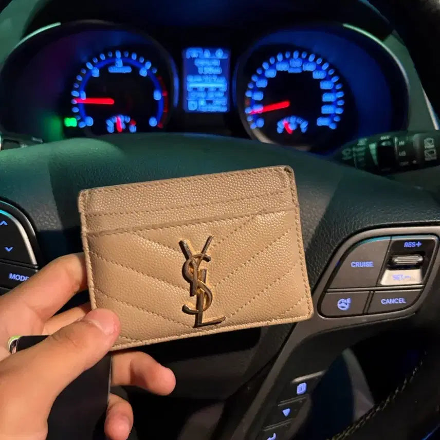 [BUNJANG] Saint Laurent Card Holder Beige / 입생로랑 카드지갑