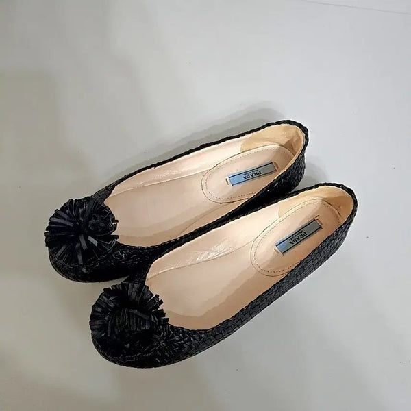 [BUNJANG] Prada Authentic Woven Flat Shoes / 프라다 정품 위빙 플랫슈즈