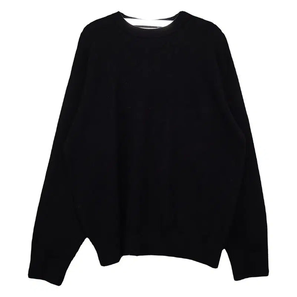 [BUNJANG] 8seconds Black Rayon Minimal Round Knit M / 에잇세컨즈 블랙 레이온 미니멀 라운드 니트 M