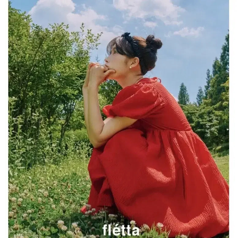 [BUNJANG] Fleta Dress 33 Red Size M / 플레따 드레스33 레드 M사이즈