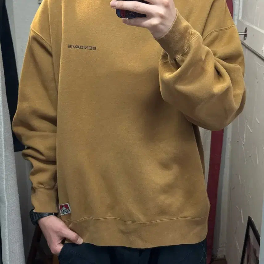 [BUNJANG] Ben Davis Mini Gorilla Embroidery Sweatshirt Brown / 벤데이비스 미니 고릴라 자수 맨투맨 브라운
