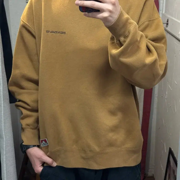 [BUNJANG] Ben Davis Mini Gorilla Embroidery Sweatshirt Brown / 벤데이비스 미니 고릴라 자수 맨투맨 브라운